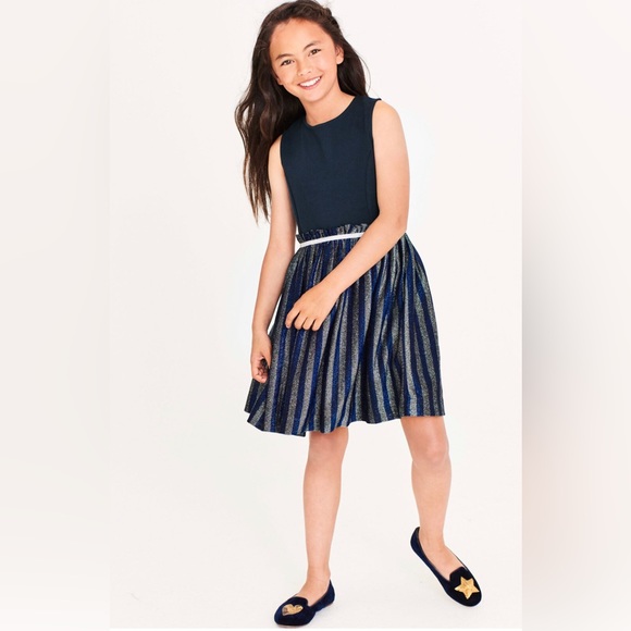 Mini Boden Lurex Stripe Party Dress (Size 15-16) - Picture 1 of 6